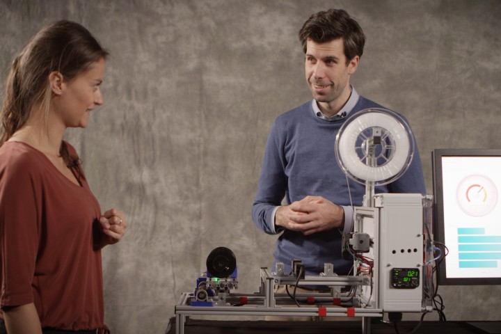 Sébastien Verhelst and colleague at Smart Factory in a Box, source: SAS